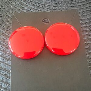 Bold Red Circular Earrings